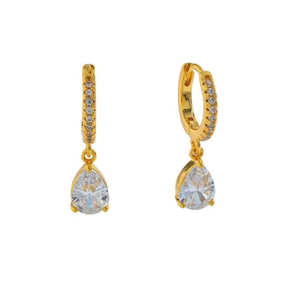 18K Gold Plated Teardrop EarringsWaterproof Tarnish Proof Stainless Steel